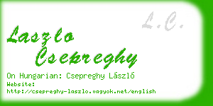 laszlo csepreghy business card